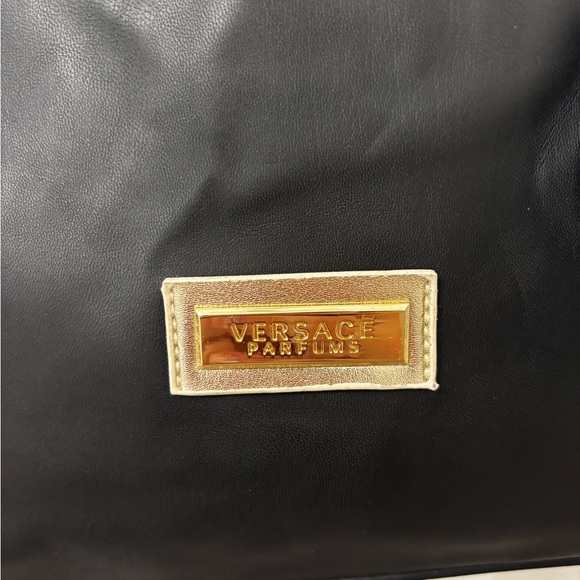 Versace Parfums Black Tote w Gold Accents Brand new wristlet strap - Picture 2 of 15